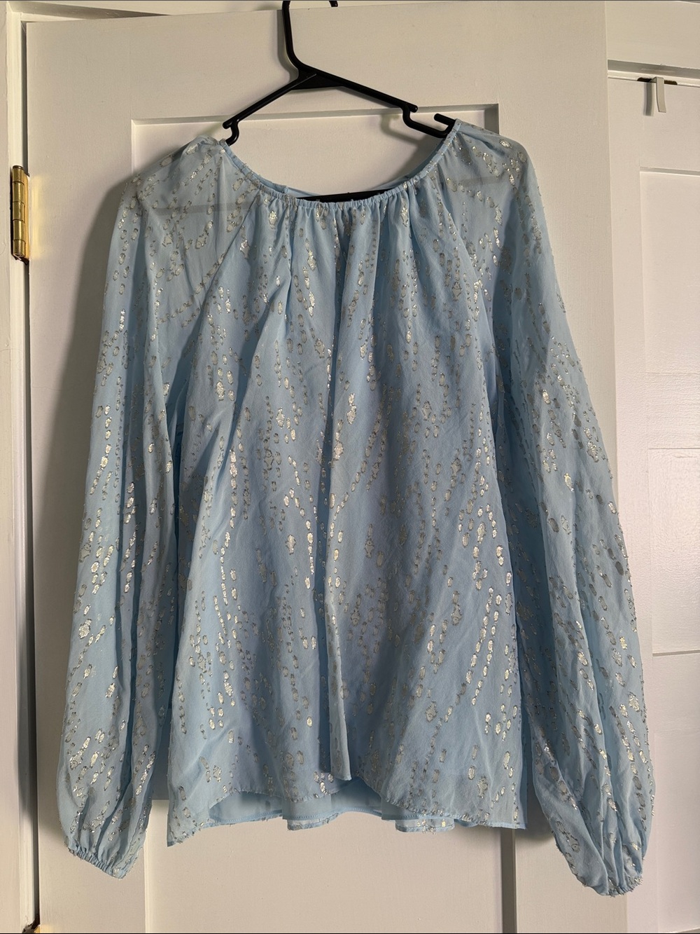 Lily Pulitzer Light Blue Sequin  Women's Top key hole tie back